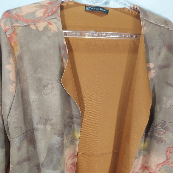 Amanda Green Floral Fall Lightweight Open Jacket, XXL - Picture 3 of 15